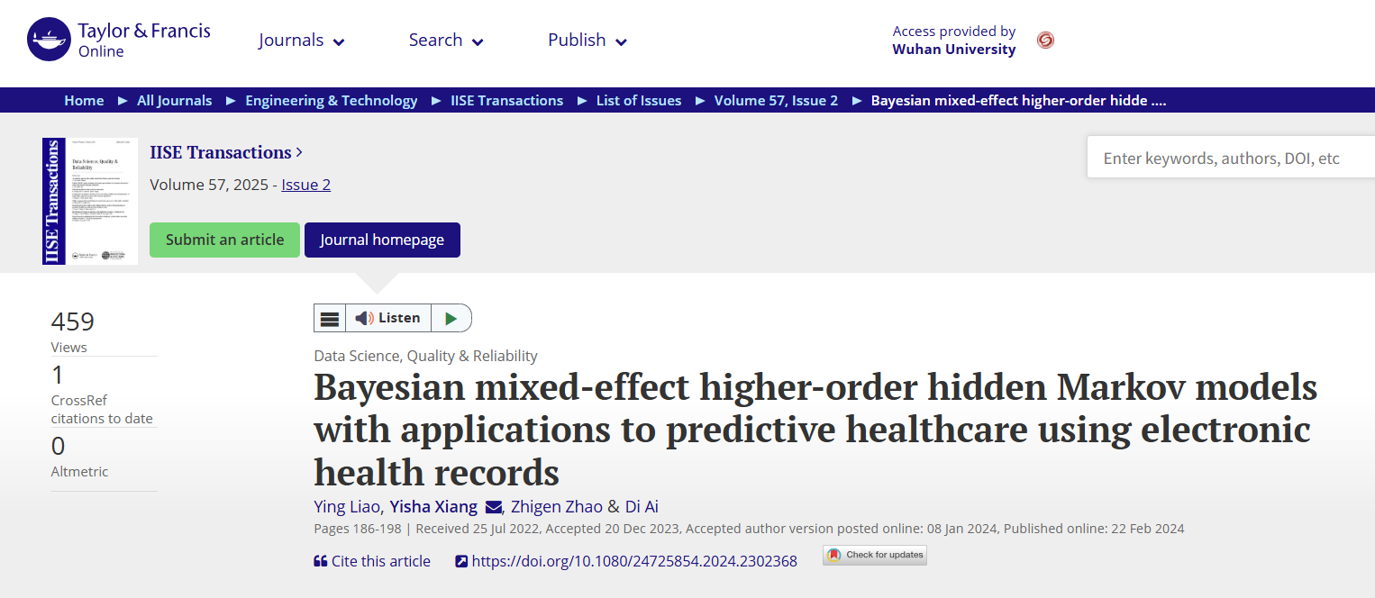 Research on New Bayesian Model Improves Medical Predictions from Health Records